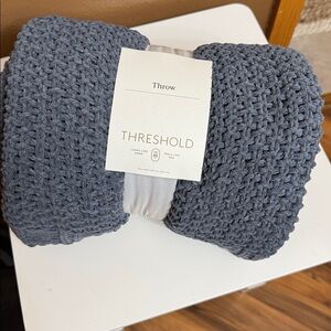 Threshold Blue Textured Throw Blanket